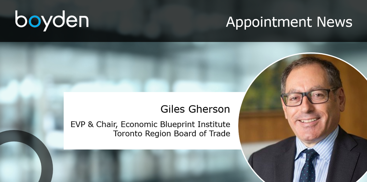 Toronto Region Board of Trade Announces Appointment of New Executive ...